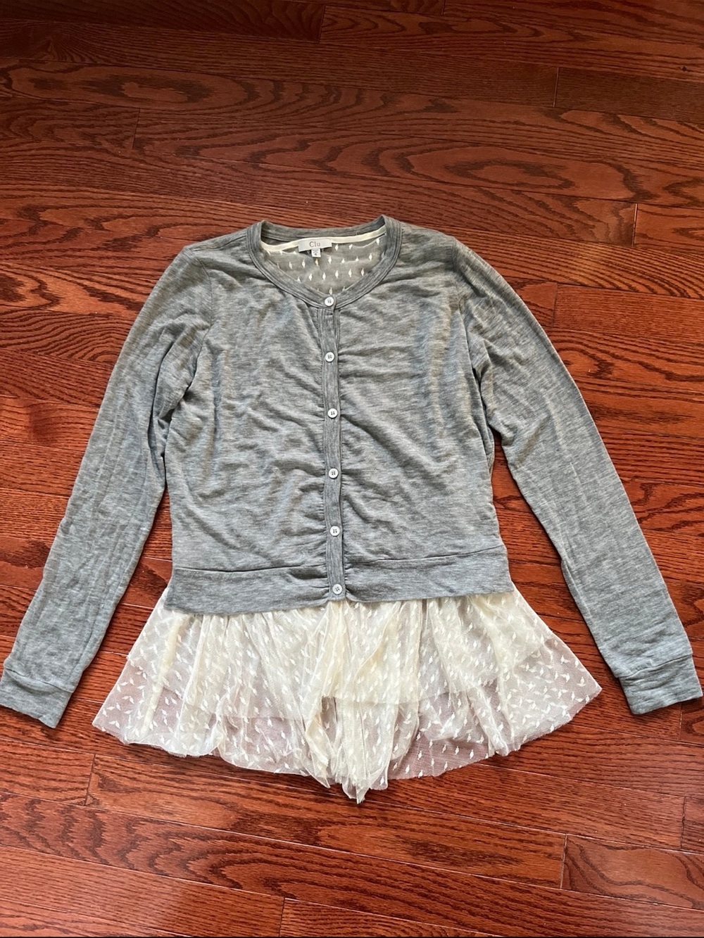 Clu Cardigan with lace underlay